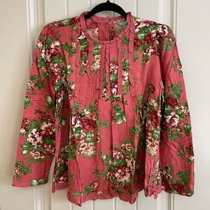 April Cornell Pink Floral Blouse XS